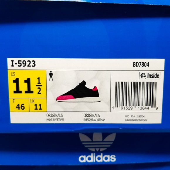 adidas I-5923 Iniki Boost Black Pink Toe BD7804 - Picture 11 of 11